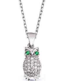 Resim Argentum Concept - Zirkon Taşlı Gümüş Baykuş Kolye - N129301 