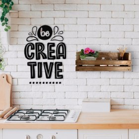 Resim Bk Gift Dekoratif Doğal Ahşap Raf ve Yaratıcı Ol Duvar Süsü-1 
