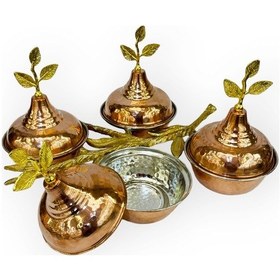 Resim 4 Lü Bakır Zeytin Dalı Çerezlik 