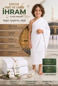 Resim VENTİ VENTİSCA Muslim Collection %100 Pamuklu 75x145 cm Çocuk Hac Umre İhramı 500 Gram 