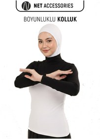 Resim Net Tekstil Siyah Boyunluklu Kolluk Balıkçı Yaka Likralı Esnek Tesettür Namazlık 