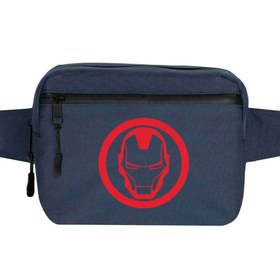 Resim Iron Man Invincible Logo Bel Çantası - Lacivert 