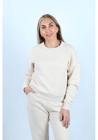 Resim Kadın Sweatshirt Bej 