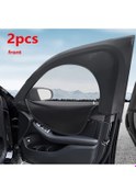Resim Chuangyinshop 2pcs Front Window 2pcs 4pcs Yeni Araç Fermuarlı Sivrisinek Perdesi Yaz Güneşlik Mesh Ekran Havalandırma Ve Isı Yalıtımı 