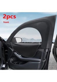 Resim Chuangyinshop 2pcs Front Window 2pcs 4pcs Yeni Araç Fermuarlı Sivrisinek Perdesi Yaz Güneşlik Mesh Ekran Havalandırma Ve Isı Yalıtımı 