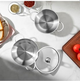 Resim Silver 4 Parça Paslanmaz Çelik Güveç Tipi Sahan Seti 18-20 Cm Gri 