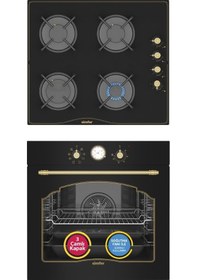 Resim Simfer Retro Multi 7349 + 3325 Turbo 2'li Ankastre Set Siyah 