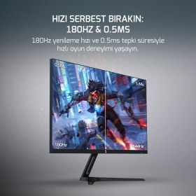 Resim Gamepower Bull T20 Flat Fast IPS 180Hz 0.5ms Fhd Gaming Monitör (Sıfır Ölü Piksel Garantili) 
