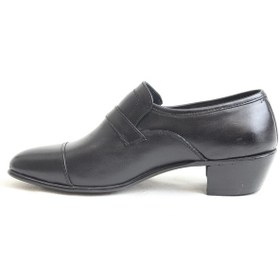 Resim Obucca Çarşamba Sivri Yumurta Topuk Düz Maskaratlı Deri Ayakkabı Siyah 