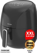 Resim Foodchef 2000 Watt Yüksek Güç 6,4 Litre Geniş Xxl Dokunmatik Airfryer Yağsız Sıcak Hava F Goldmaster