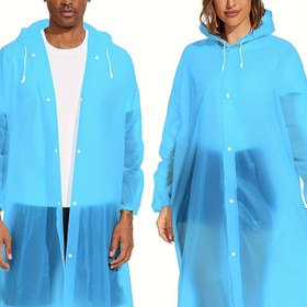 Resim 1 Adet Sağlam EVA Yağmurluk - Yüksek Kaliteli Rüzgarlık Ceket, Kapüşonlu, Tam Boy Düğmeli Ön, Yarı Şeffaf Tasarım, Hiking, Kamp ve Seyahat İçin - Erkek & Kadınlar için Hafif Rüzgarlık (Sarı) - Kolay Bakım Açık Hava Ekipmanı 