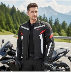 Resim Prosev Ce2150 4 Mevsim Motosiklet Montu Siyah-kırmızı Motorcu Mont 