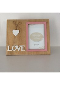 Resim Love Temalı Ahşap Fotoğraf Çerçevesi 