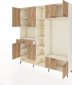 Resim Hyperion Dolap 12 Raflı Tek Çekmeceli 8 Kapaklı 220x44x243 Aytaşı-çam/çam Atlas Çam/atlas Çam 