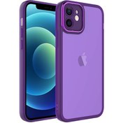 Resim m.tk moveteck Iphone 11 Kılıf Tam Kamera Lens Korumalı Metal Parlak Çerceveli Renkli Kenarlı Köşe Korumalı Silikon 