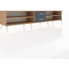 Resim Hyperion Tv Ünitesi 2 Raflı 2 Çekmeceli 220x44x51 Çam-çam/antrasit Atlas Çam/antrasıt - Atlas Çam 
