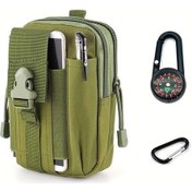 Resim Willowhaven Asker Yeşil 3'lü Tactical Bel Çantası Koşu Kampçılık Doğa Sporları Cep Telefonu Kesesi Haki Yeşili 
