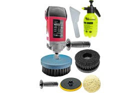 Resim Proxtech Atlas Dikey Koltukyıkama, Polisaj Makinesi 180mm Koltuk Yıkama Düz Fırça Şeffaf Uc 2 Lt Fıs Fıs Seti 