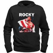 Resim Alfa Tshirt Rocky Balboa Dijital Baskılı Çocuk Siyah Sweatshirt 