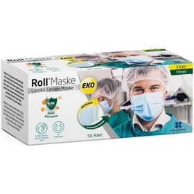 Resim Roll Cerrahi Maske 3 Katlı Telli Eko 50 Adet 