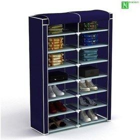 Resim İki Bölmeli Bez Dolap Bez Ayakkabılık Lacivert 