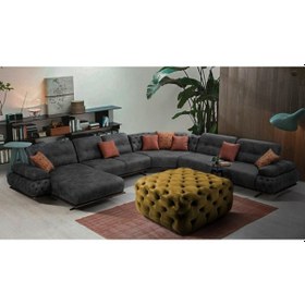 Resim Gazzini Kare Chester Model Kapitoneli Orta Puf- Modern Puf Oksit Sarı 