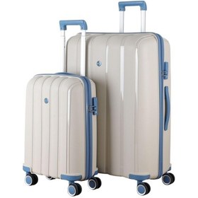 Resim Mçs Group V305 Pp Y.üretim Valiz 55 Cm + 75 Cm Kemik/bebe Mavi Set Kemik/sky Blue 
