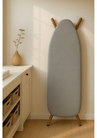 Resim Ütü Masası Kılıfı Keçeli Gri Desen Battal Boy Xxl Pamuklu Yanmaz Üretim Gri 