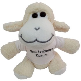 Resim Seni Seviyorum Kuzum Tişörtlü Peluş Kuzu Oyuncak 