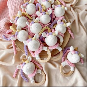 Resim Amigurumi Unicorn Çıngırak Pembe 