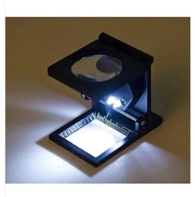 Resim 28x28 Mm Katlanır Sayaçlı Metal Lüp, 2 Led Işıklı Büyüteç Tekstil Th9005a Diğer 