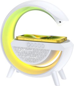 Resim m.tk moveteck Apple 11/12/13/14Pro/Max Kablosuz Şarj Aleti İstasyonu Magsafe Standı Gece Lambalı Hoparlör Fm Radio 