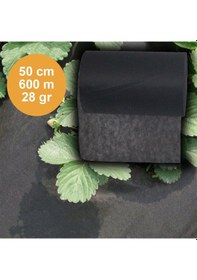 Resim 50 CM x600M Siyah Tekstil Mulch Siyah Agril 28 G Tarımsal Ot Örtüs 