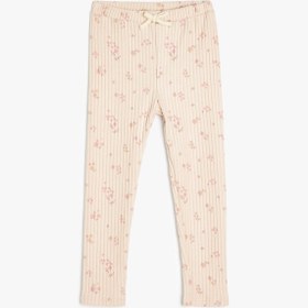 Resim Kız Bebek Çiçek Desenli Beli Lastikli Ribanalı Basic Tayt 