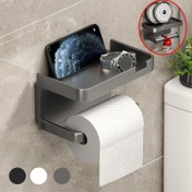 Resim 1 adet Duvara Monte Kağıt Havlu Tutucu, Dayanıklı Yer Tasarruflu Banyo Aksesuarı, Kendinden Yapışkanlı Deliksiz Tuvalet Kağıdı Dağıtıcısı, Ticari Tuvalet Havlu Tutucusu için Uygun 