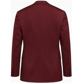 Resim Plus Scorpion Bordo Erkek Tek Düğmeli Blazer Ceket Dokulu Kumaş, Çift Yırtmaçlı Şık Tasarım Bordo 