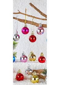 Resim Waldern Yılbaşı Çam Ağacı 12li Karışık 3cm Cici Top 