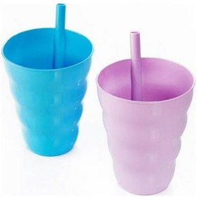 Resim Nefnefhome Lux 2Lı Funny Pipetli Bardak Çok Renkli 