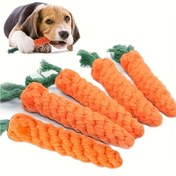 Resim 3'lü Havuç Şeklinde Köpek Çiğneme Oyuncakları Düğümlerle - Orta Irklar için Dayanıklı Polyester Diş Kaşıma & Oyun Oyuncakları, Yavru ve Köpekler için Eğlenceli Etkileşimli Tasarım, Agresif Çiğneyen Köpekler için Oyuncaklar 