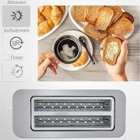 Resim ZLN6234 Dijital Ekmek Kızartma Makinesi | 4 Dilim Kapasite | 7 Kademeli Isı Ayarı | LED Ekran | Yeniden Isıtma ve Buz Çözme Fonksiyonları | 1400W 