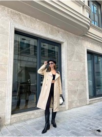 Resim Aec Prive Kadın Deri Detaylı Trençkot - Şık ve Modern - TAŞ / M / Kadın / Kız 