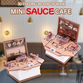 Resim 3D Pop-Up Kahve & Süt Çayı Evi Anahtarlık - Gerçekçi Detaylarla Katlanabilir Minyatür Sahne, Kahve Tutkunları ve Ev Dekoru için İdeal, Mükemmel Doğum Günü veya Noel Hediyesi 