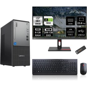 Resim Lenovo Thinkcentre Neo 50T Gen 5 Intel Core I7 13700 8gb 256GB SSD GTX1650/4GB 23.8" Fhd Monitör Freedos Masaüstü Bilgisayar & Per4 USB Bellek 12UB000LTRMNT2301 