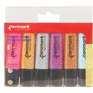 Resim Penmark HS-505-6S Fosforlu Kalem 6 Adet - Karışık Renk (Metalik Simli) 