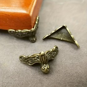 Resim 20 Adet Antika Bronz Metal Mobilya Ayak Kapakları & Kenar Koruyucular - Detaylı Süslemeli Vintage Ev Dekoru, Ahşap Mobilyalar için Dayanıklı Masa Bacak Uçları, Komodinler, Dolaplar 