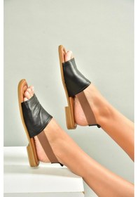 Resim Fox Shoes U944704203 Siyah Hakiki Deri Kadın Sandalet Siyah-hakiki Deri 