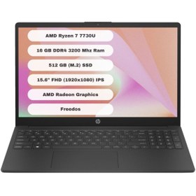 Resim HP 8M1T1EA AMD Ryzen 7 7730U 16GB 512GB SSD FreeDos 15.6" FHD Taşınabilir Bilgisayar 