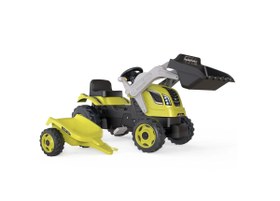 Resim Smoby XL Römorklu Pedallı ve Kepçeli Traktör - Koyu Yeşil 710132 