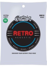 Resim Martin Co Retro Mm10 Nickel Alloy Extra Lt 10-47 Akustik Gitar Teli 