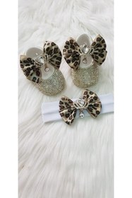 Resim Ebrar Çeyiz Taşli Bebek Patiği Ve Bandanasi 